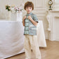 【万事如亿】Billionaire Premium Boy Suit Cheongsam in Sea Blue 绿蓝色小男孩唐装