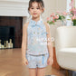 【花花世界】Fabulous Premium Embroidered Girl Top in Blue 蓝色小女孩上衣