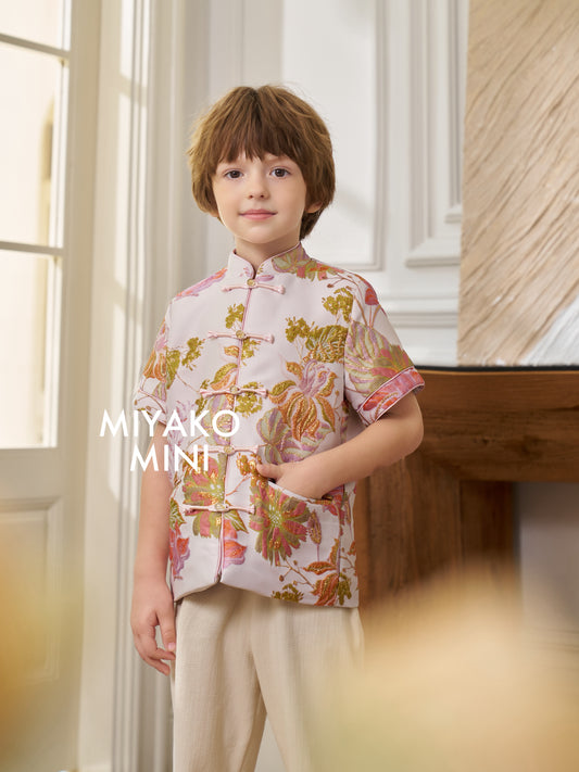 【名门望族】Noble Premium Boy Suit Cheongsam in Floral 百花齐放小男孩唐装