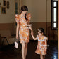 【家族荣耀】Glory Cheongsam Girl Dress in Orange 橘色小女孩连身裙