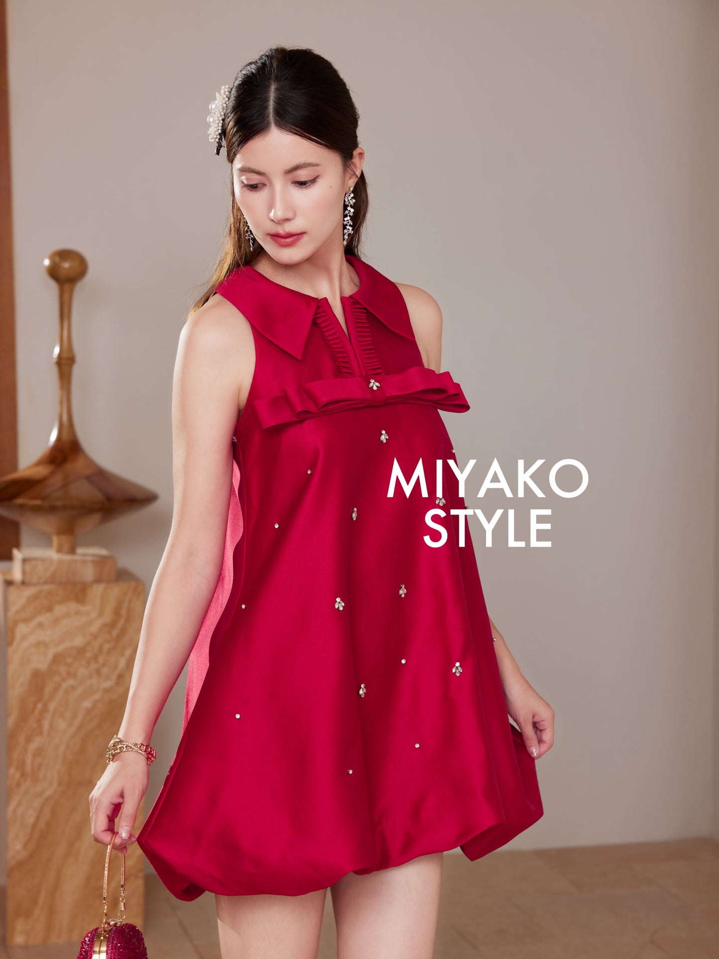 【喜气洋洋】Lucky Premium Detachable Sleeve Bubble Dress 女装连身裙