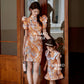 【家族荣耀】Glory Cheongsam Girl Dress in Orange 橘色小女孩连身裙