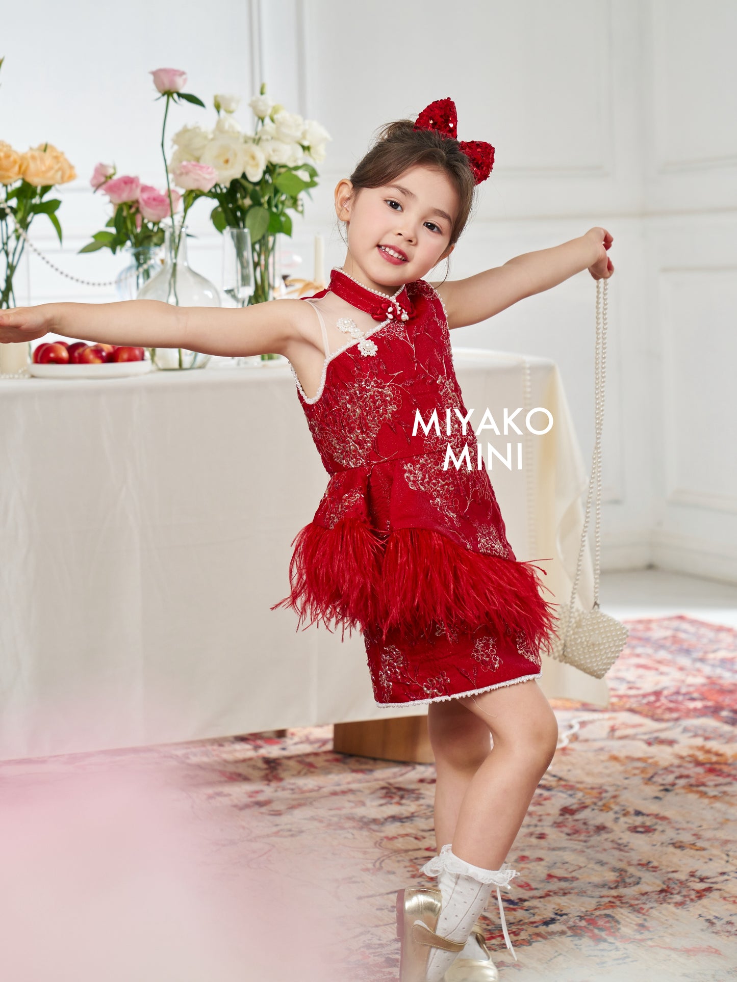 【名门望族】Noble Premium Girl Dress in Red 红色小女孩连身裙