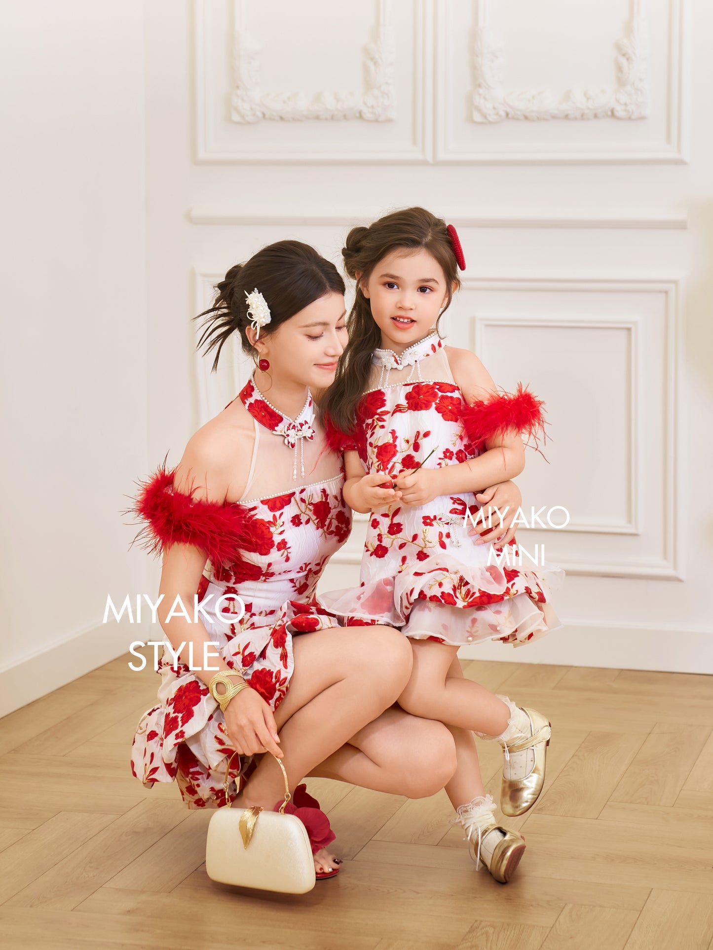 【人间富贵花】Treasure Padded & Detachable Fur Sleeve Cheongsam Dress 女装连身裙