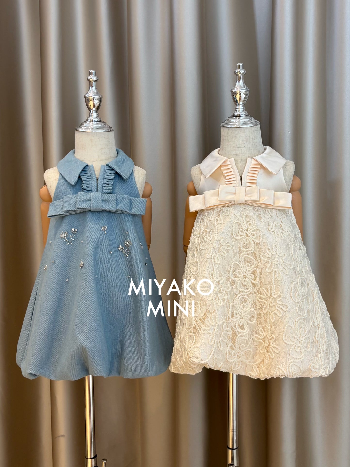 Denim Premium Detachable Sleeve Girl Dress