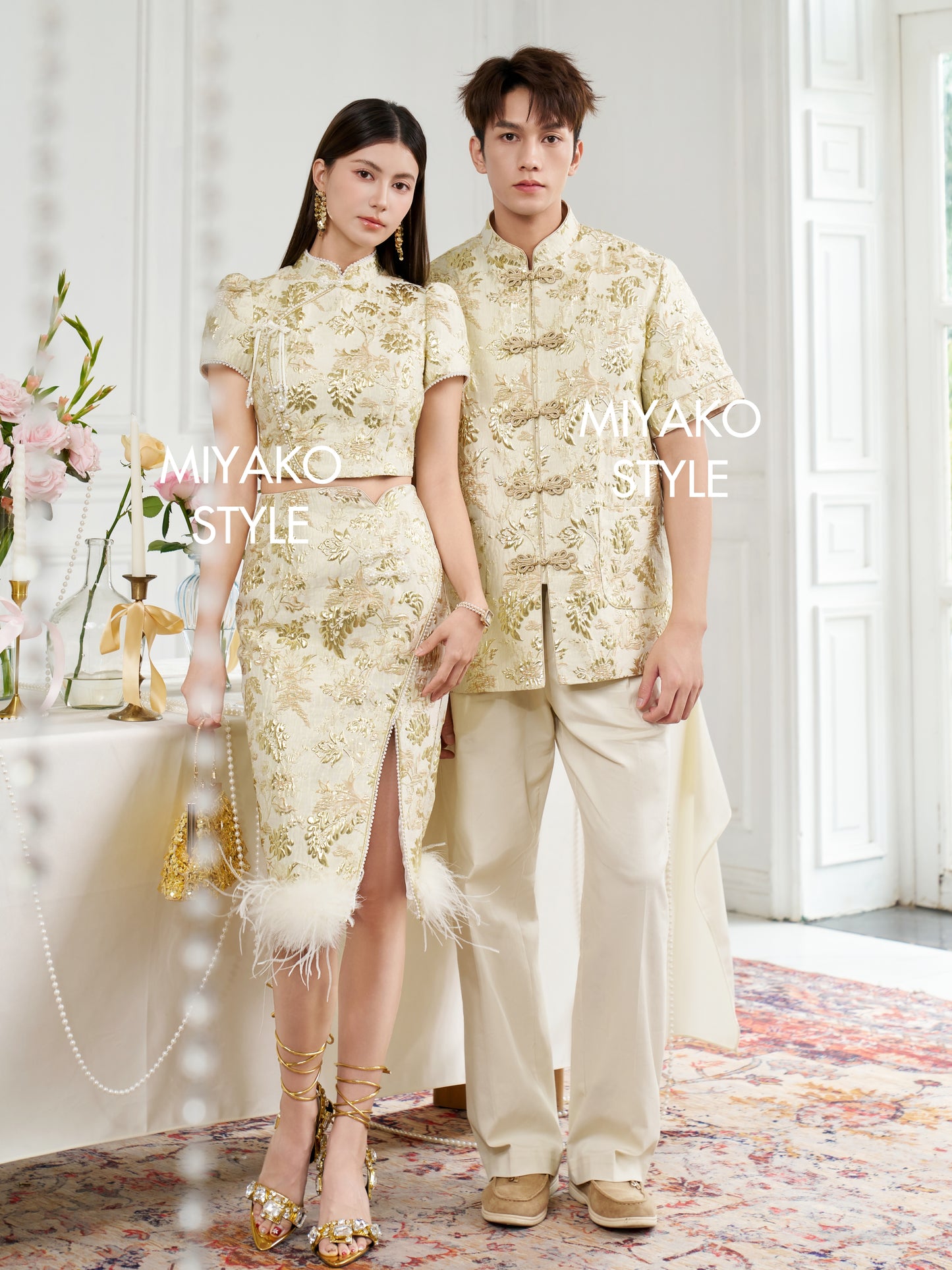 【春风得亿】Millions Premium Men Suit in Gold 金色男唐装