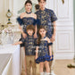 【星辰闪耀】Starlight Padded & Detachable Fur Sleeve Modern Cheongsam Dress in Golden Navy 女装连身裙