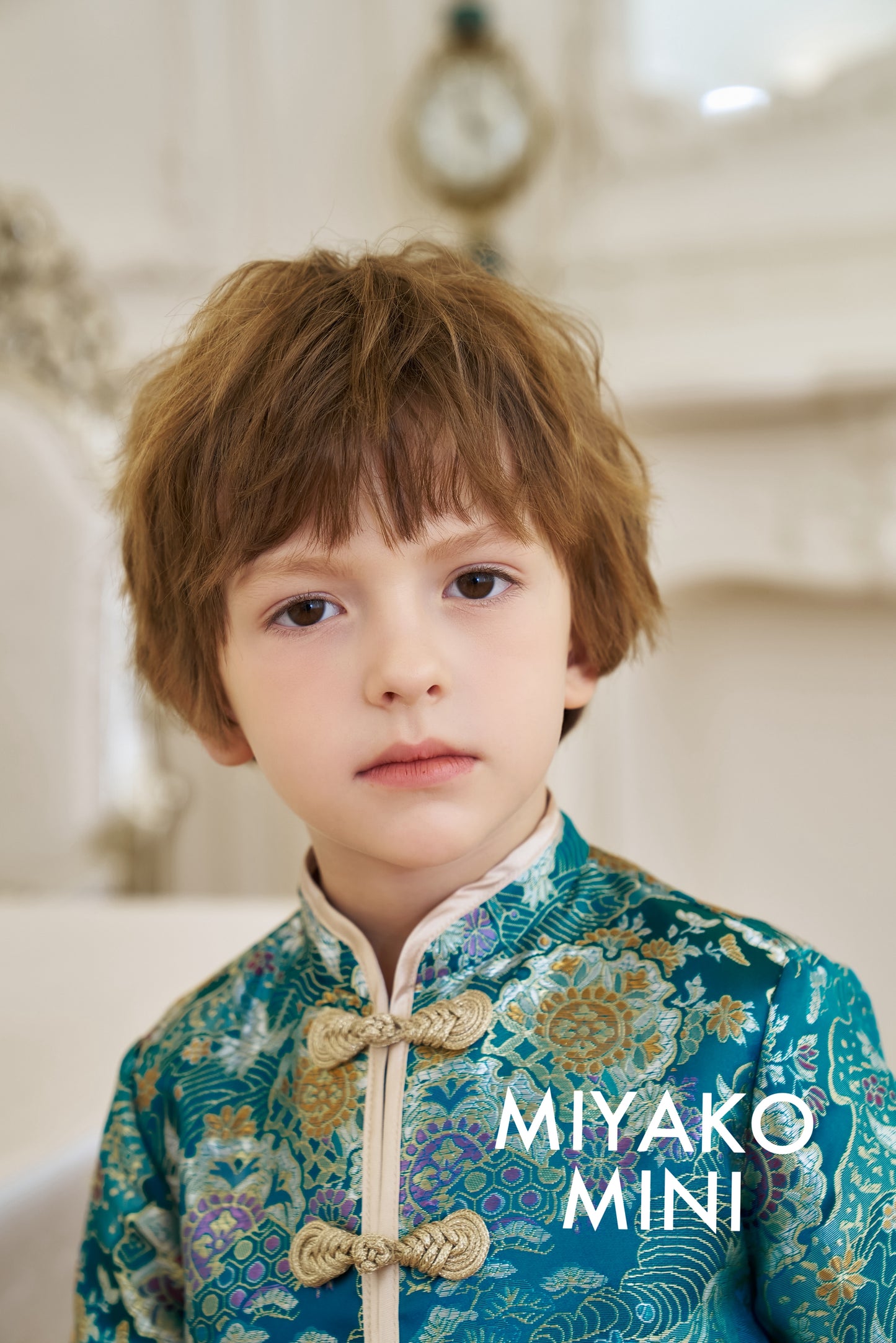 【名门望族】Noble Premium Boy Suit Cheongsam in Peacock Blue 孔雀蓝小男孩唐装