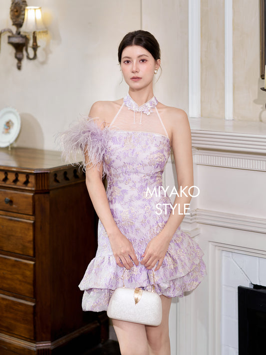 【紫属于你】Only you Padded & Detachable Fur Sleeve Cheongsam Dress 女装连身裙