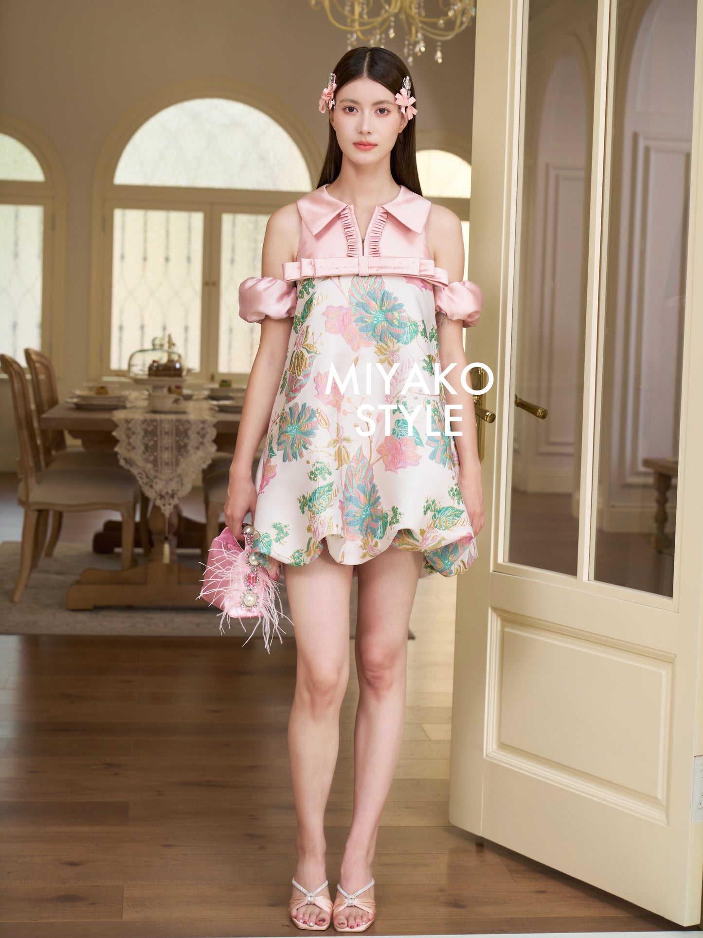 【百花齐放】Blossom Premium Detachable Sleeve Bubble Dress 女装连身裙