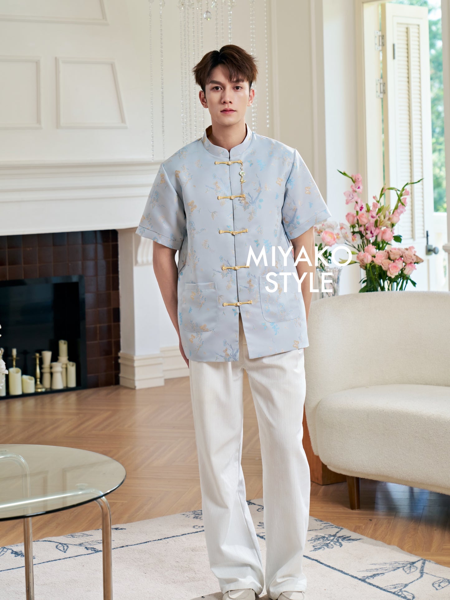 【花花世界】Fabulous Premium Men Suit in Blue 蓝色男唐装