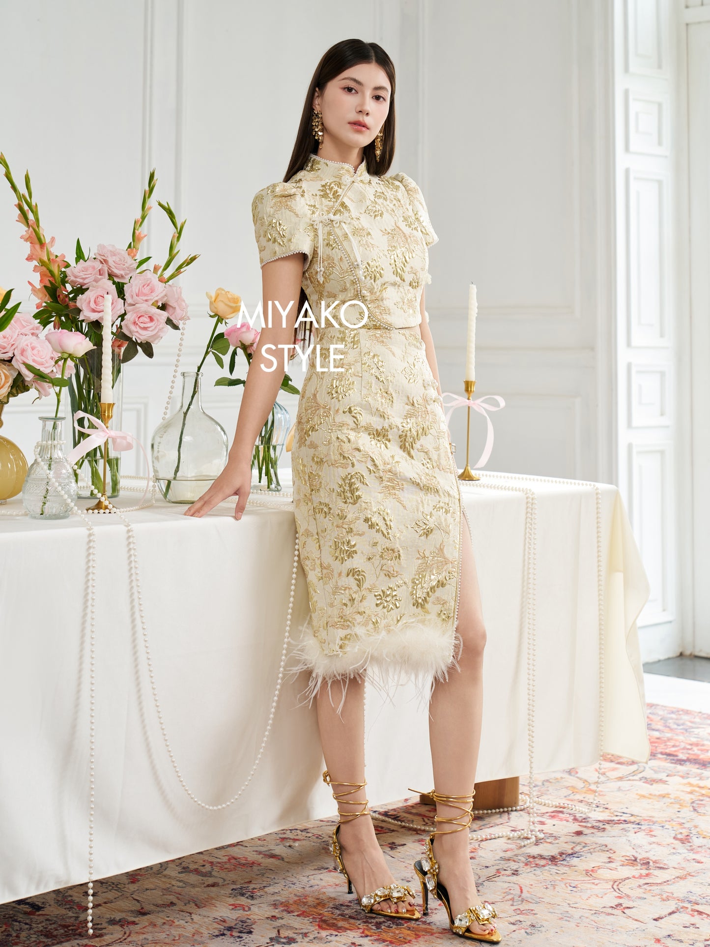 【春风得亿】Millions Premium Midi Skirt in Gold 金色女装半身长裙