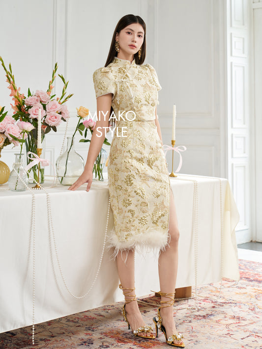 【春风得亿】Millions Premium Midi Skirt in Gold 金色女装半身长裙