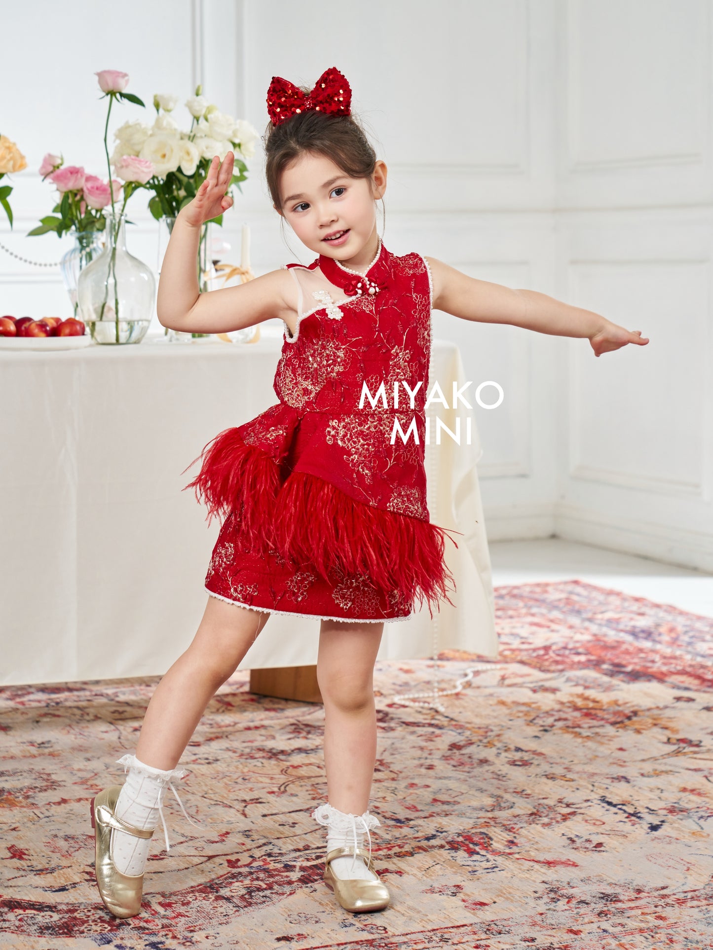 【名门望族】Noble Premium Girl Dress in Red 红色小女孩连身裙