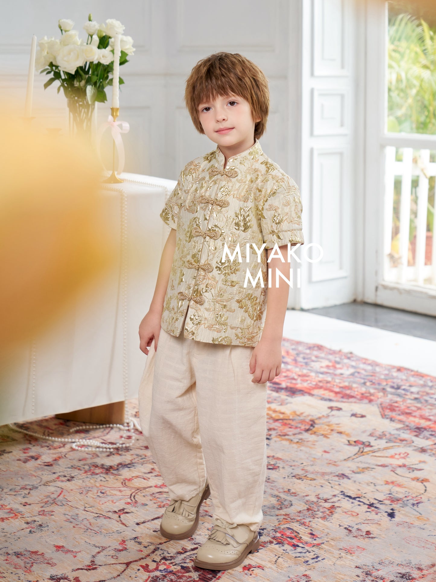 【春风得亿】Millions Premium Boy Suit in Gold 金色小男孩唐装