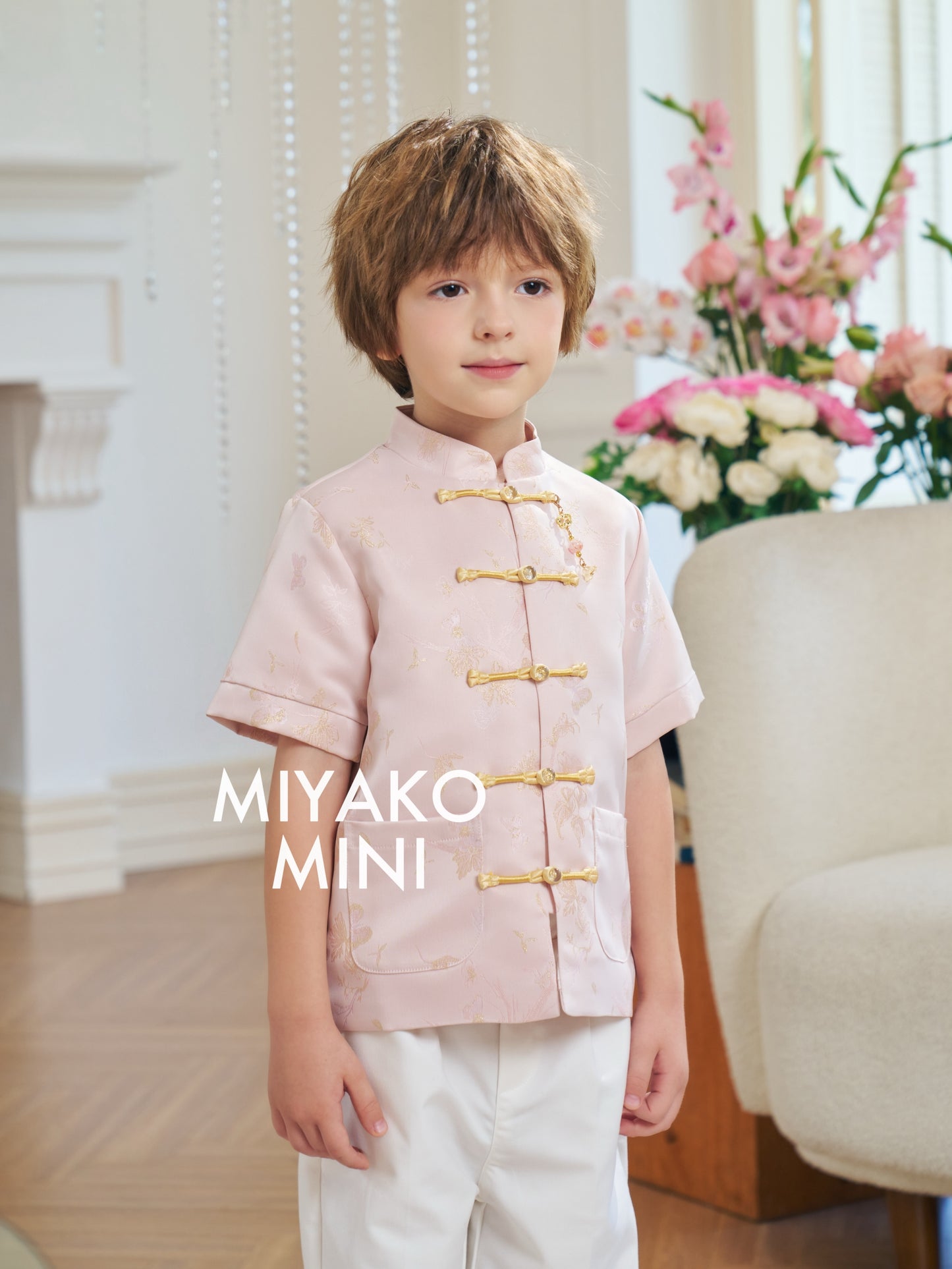 【花花世界】Fabulous Premium Boy Suit in Pink 粉色小男孩唐装