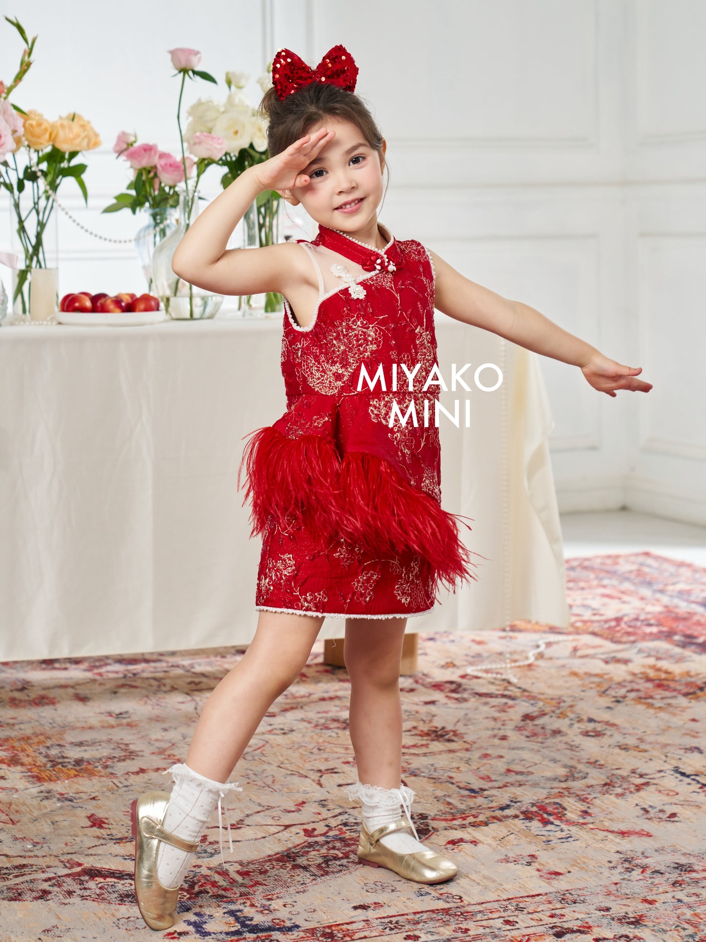 【名门望族】Noble Premium Girl Dress in Red 红色小女孩连身裙