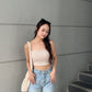 (DEFECT) Premium Bra Crop Top in Beige