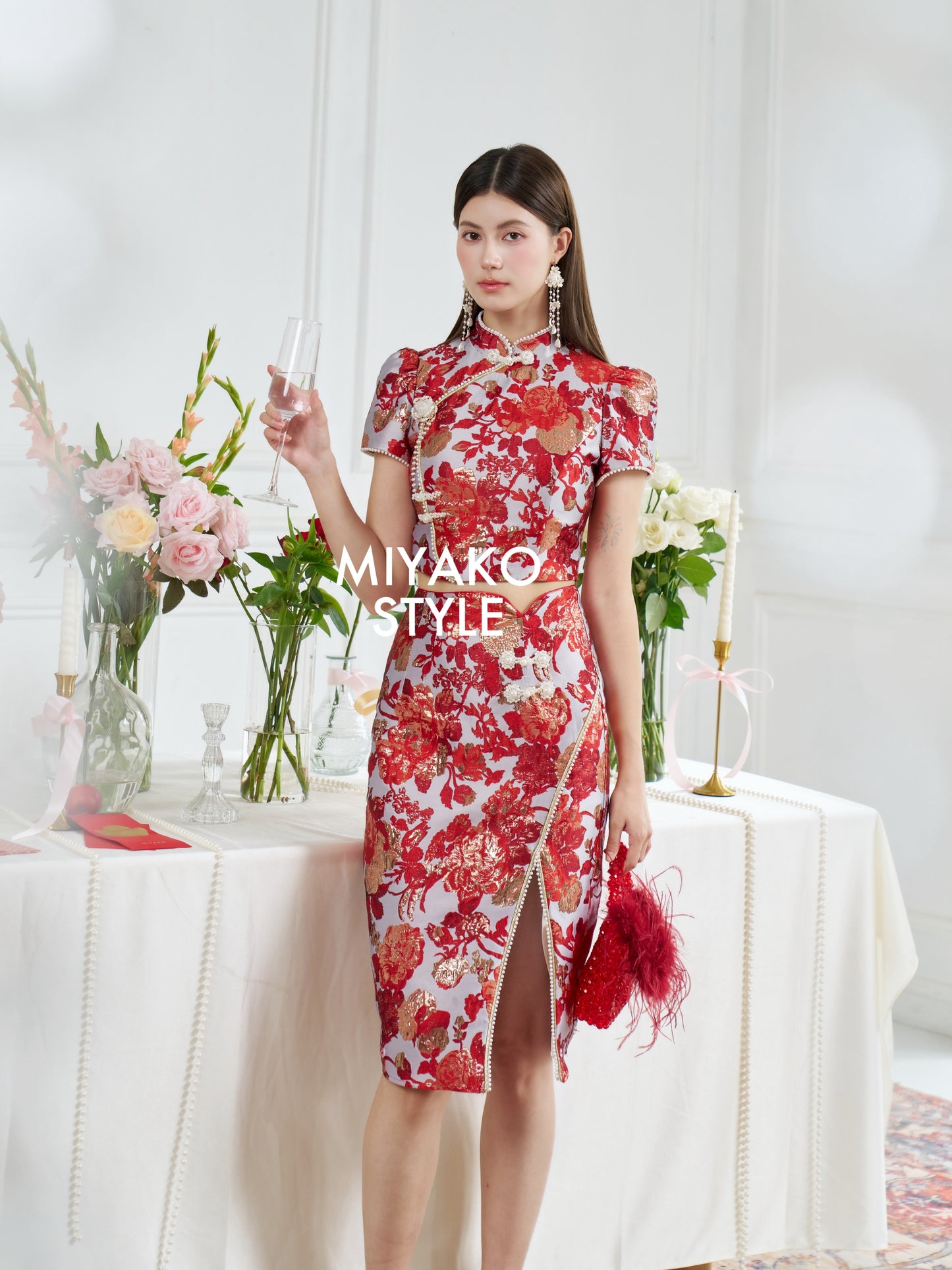 【春风得亿】Millions Premium Midi Skirt in Red 红色女装半身长裙