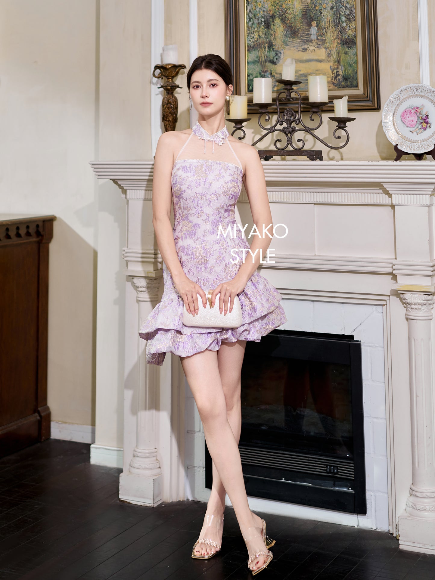 【紫属于你】Only you Padded & Detachable Fur Sleeve Cheongsam Dress 女装连身裙