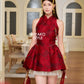 【华灯初上】Red Velvet Sleeveless Mini Dress 女装连身裙