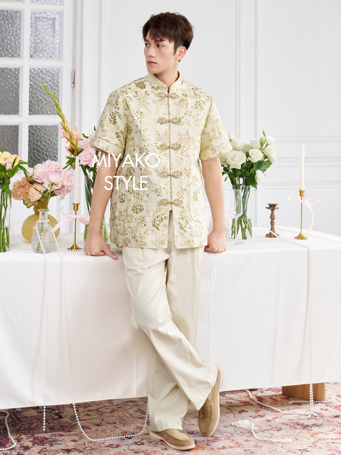 【春风得亿】Millions Premium Men Suit in Gold 金色男唐装