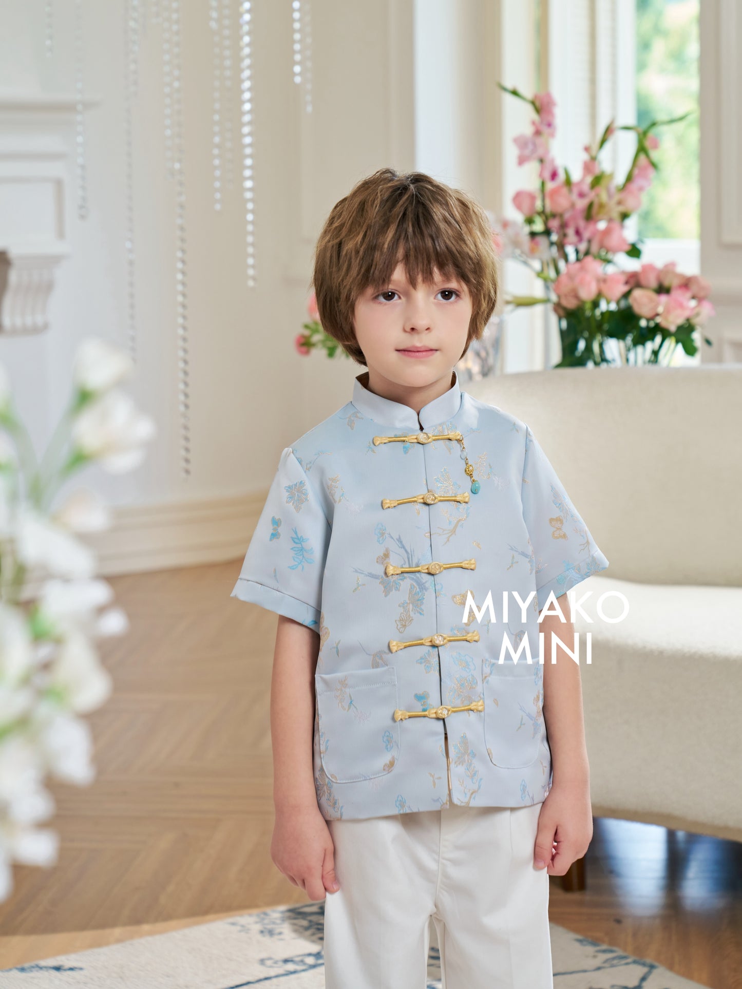 【花花世界】Fabulous Premium Boy Suit in Blue  蓝色小男孩唐装