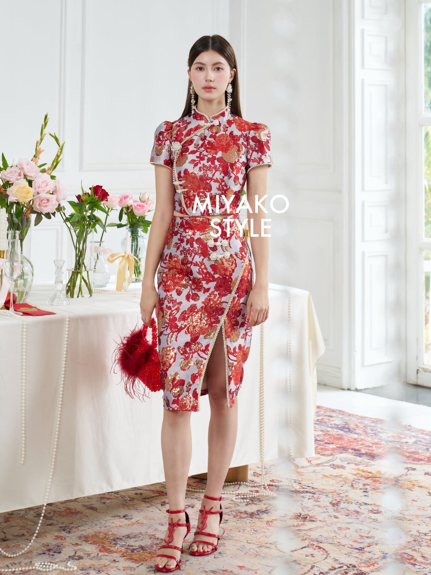 【春风得亿】Millions Premium Midi Skirt in Red 红色女装半身长裙