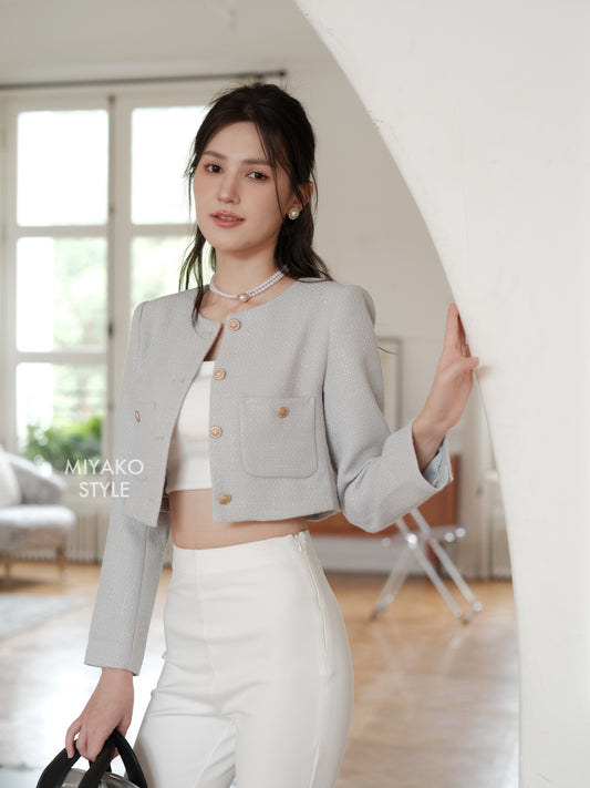 Coco Tweed Jacket in Grey