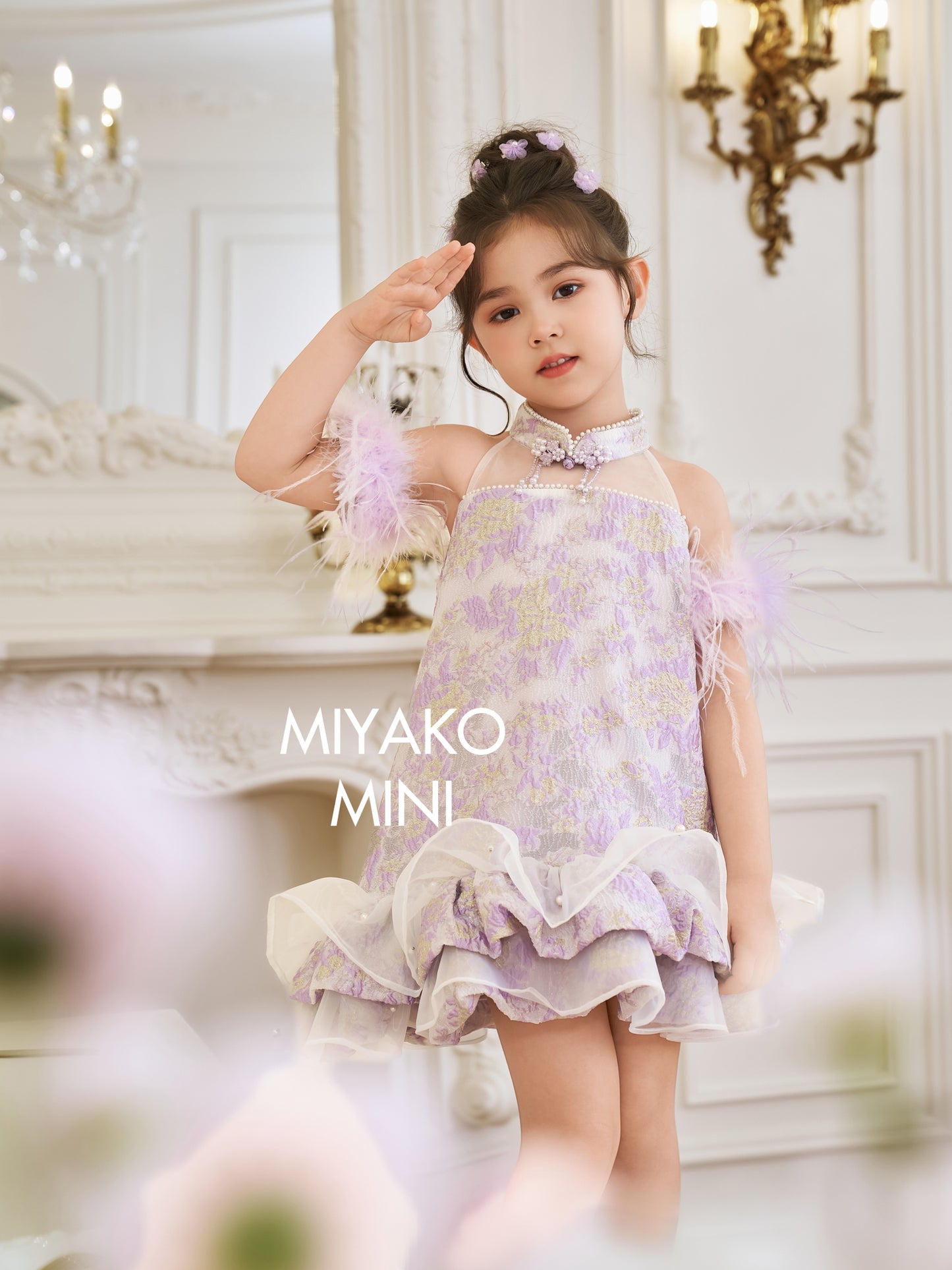 【紫属于你】Only You Detachable Fur Sleeve Girl Dress in Purple 小女孩连身裙
