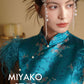 【孔雀开屏】Feather Cheongsam Dress in Blue 孔雀蓝女装连身裙