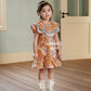 【家族荣耀】Glory Cheongsam Girl Dress in Orange 橘色小女孩连身裙