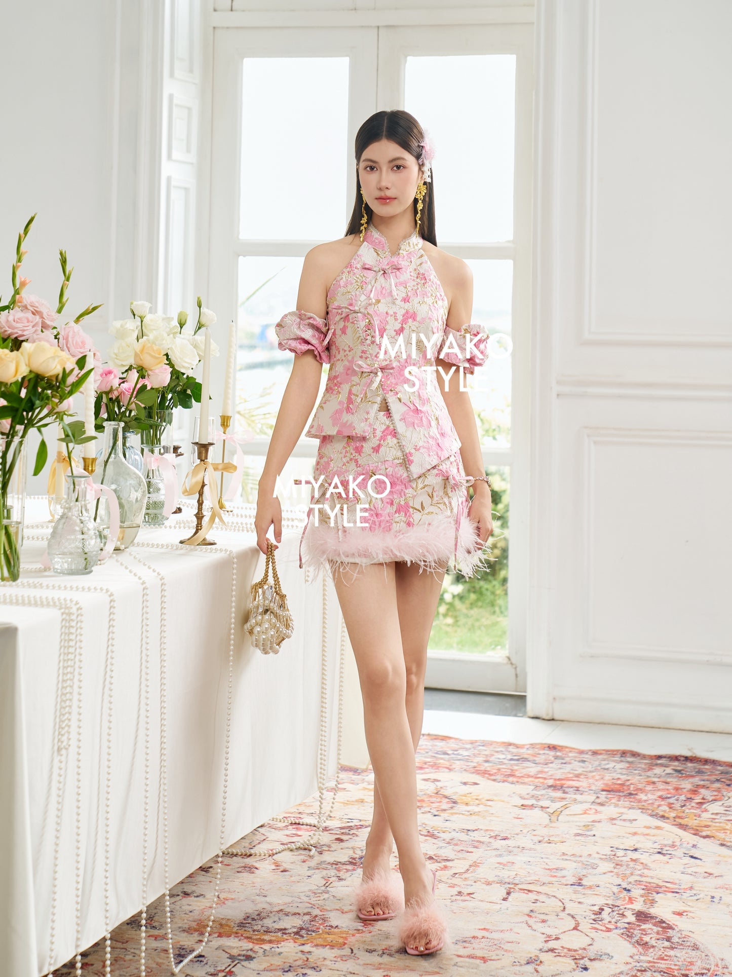 【公主殿下】Princess Premium Detachable Fur Mini Skirt in Pink 粉色女装短裙