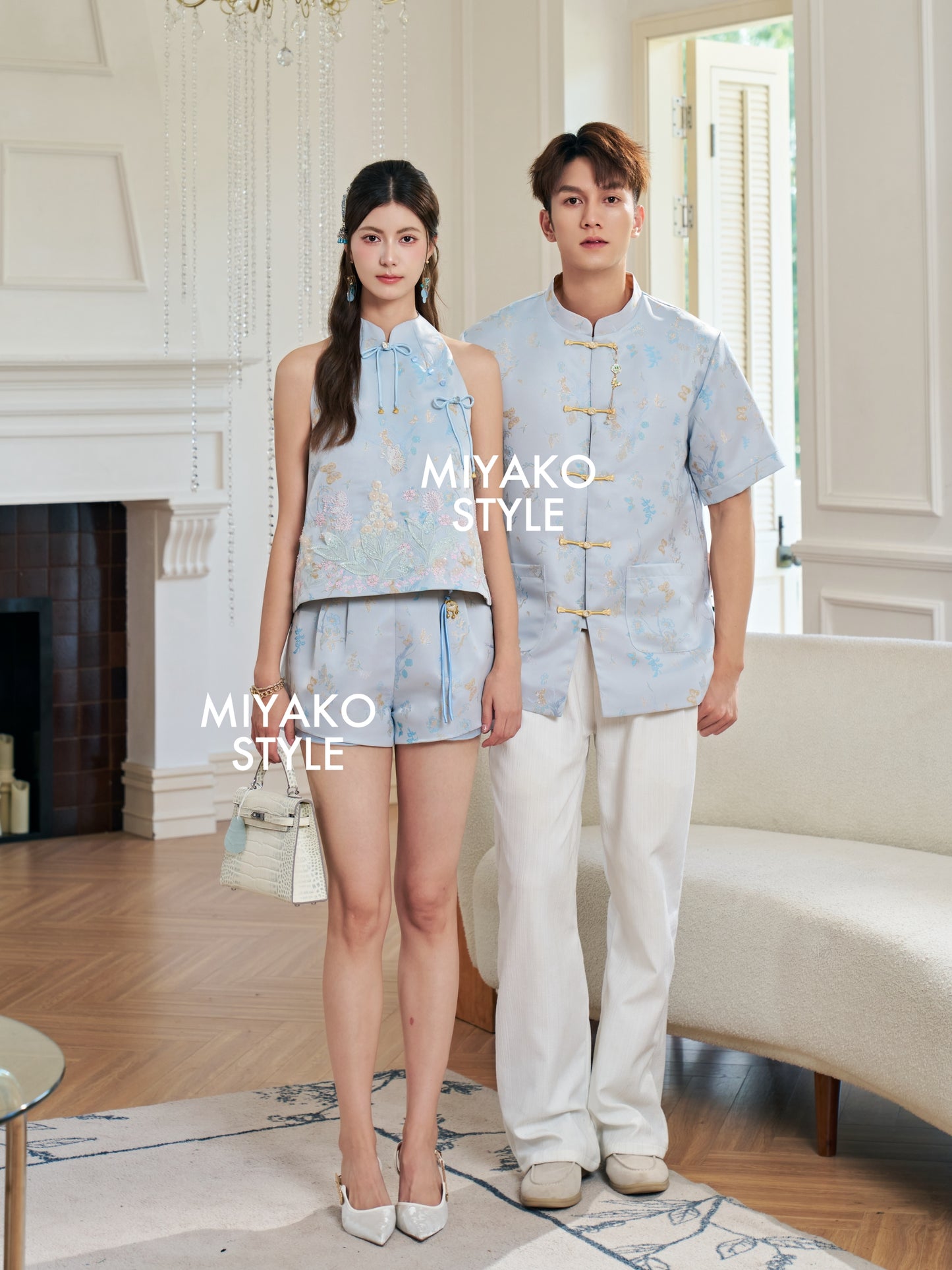 【花花世界】Fabulous Premium Men Suit in Blue 蓝色男唐装