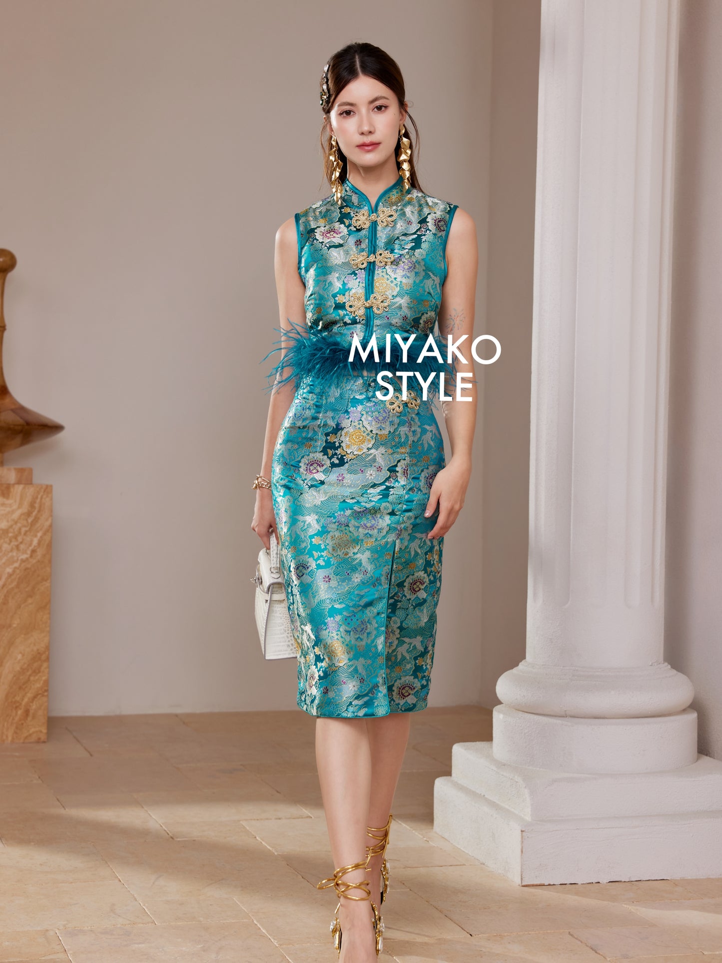 【名门望族】Noble Premium Midi Skirt in Peacock Blue 孔雀蓝女装半身长裙