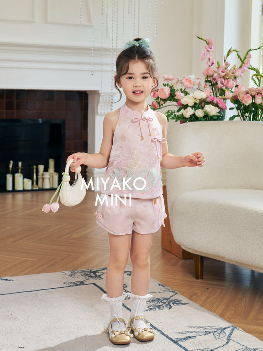 【花花世界】Fabulous Premium Embroidered Girl Short in Pink 粉色小女孩短裤