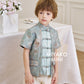 【万事如亿】Billionaire Premium Boy Suit Cheongsam in Sea Blue 绿蓝色小男孩唐装