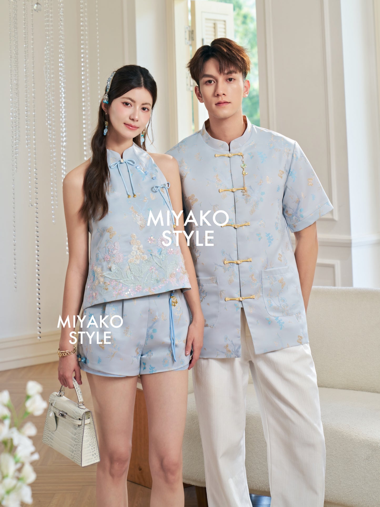 【花花世界】Fabulous Premium Men Suit in Blue 蓝色男唐装