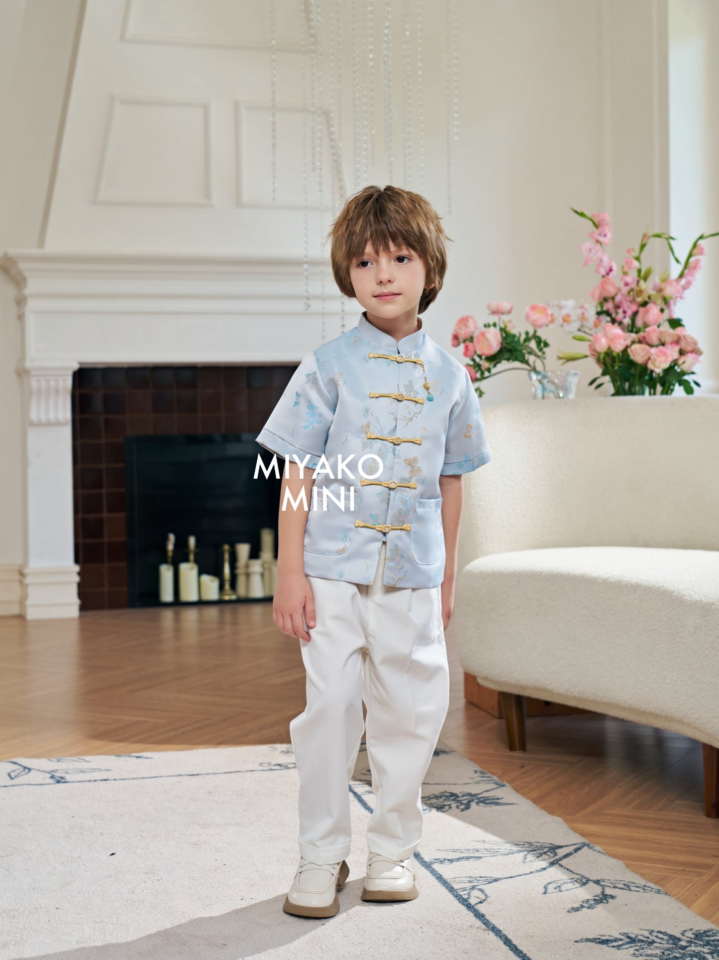 【花花世界】Fabulous Premium Boy Suit in Blue  蓝色小男孩唐装