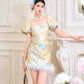 【花好月圆】Flora Luna Padded & Detachable Fur Sleeve Cheongsam Dress 女装连身裙