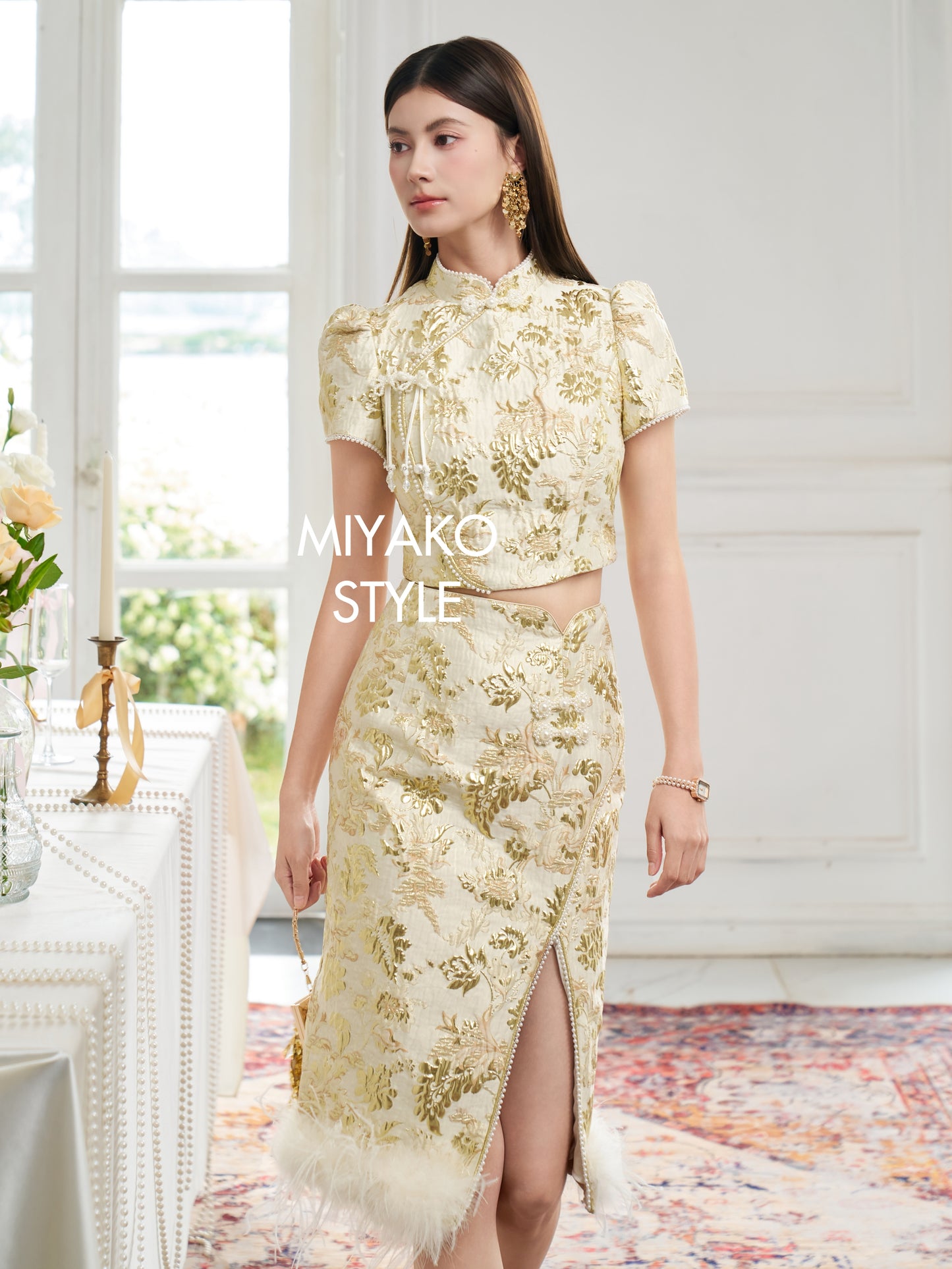 【春风得亿】Millions Premium Midi Skirt in Gold 金色女装半身长裙