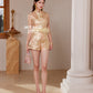 【金光灿烂】Shine Detachable Fur Sleeveless Top in Pink Gold 粉金色女装上衣