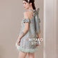 【万事如亿】Billionaire Detachable Sleeve Halter Dress in Sea Blue 绿蓝色女装挂脖连身裙