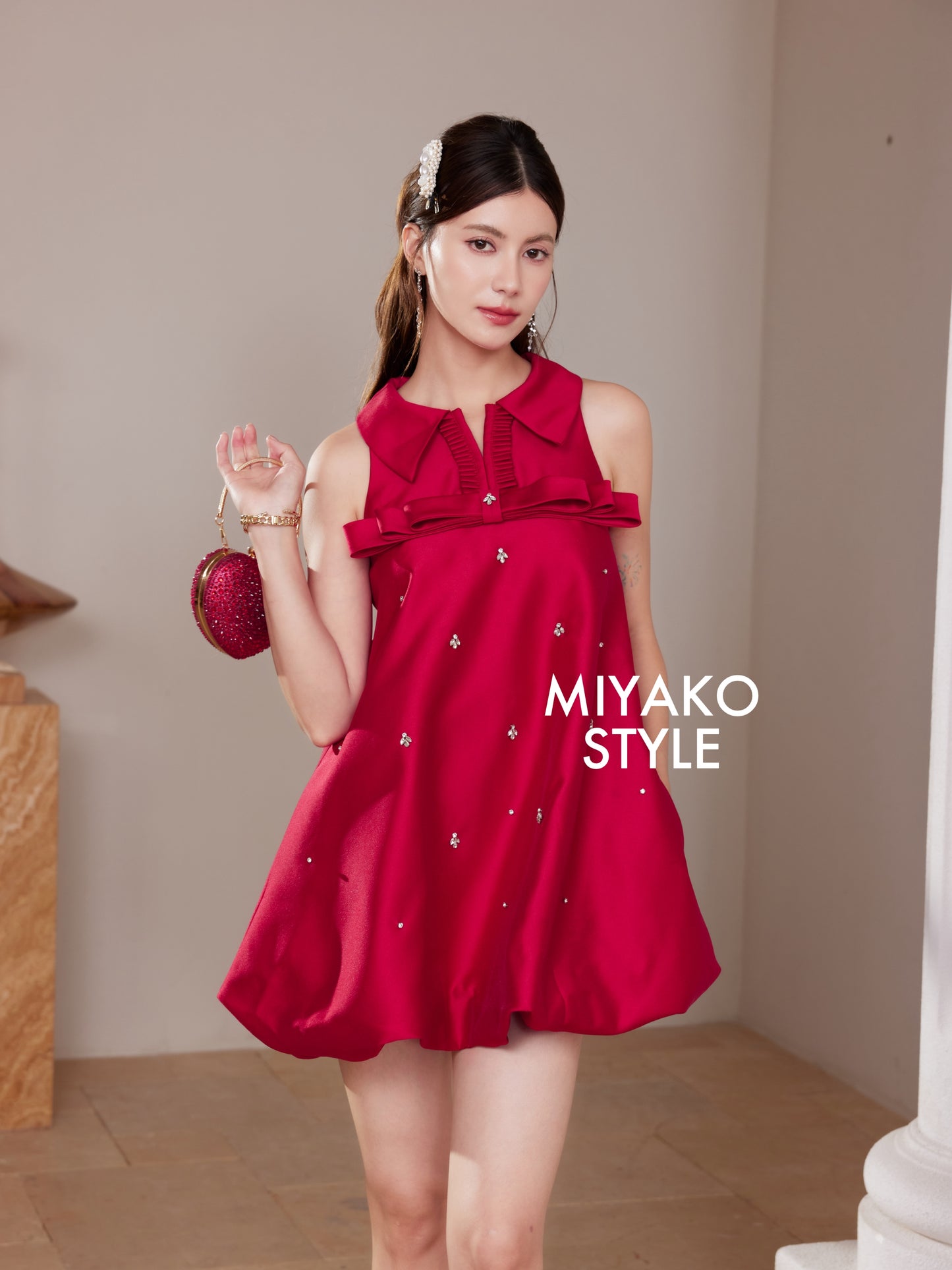【喜气洋洋】Lucky Premium Detachable Sleeve Bubble Dress 女装连身裙
