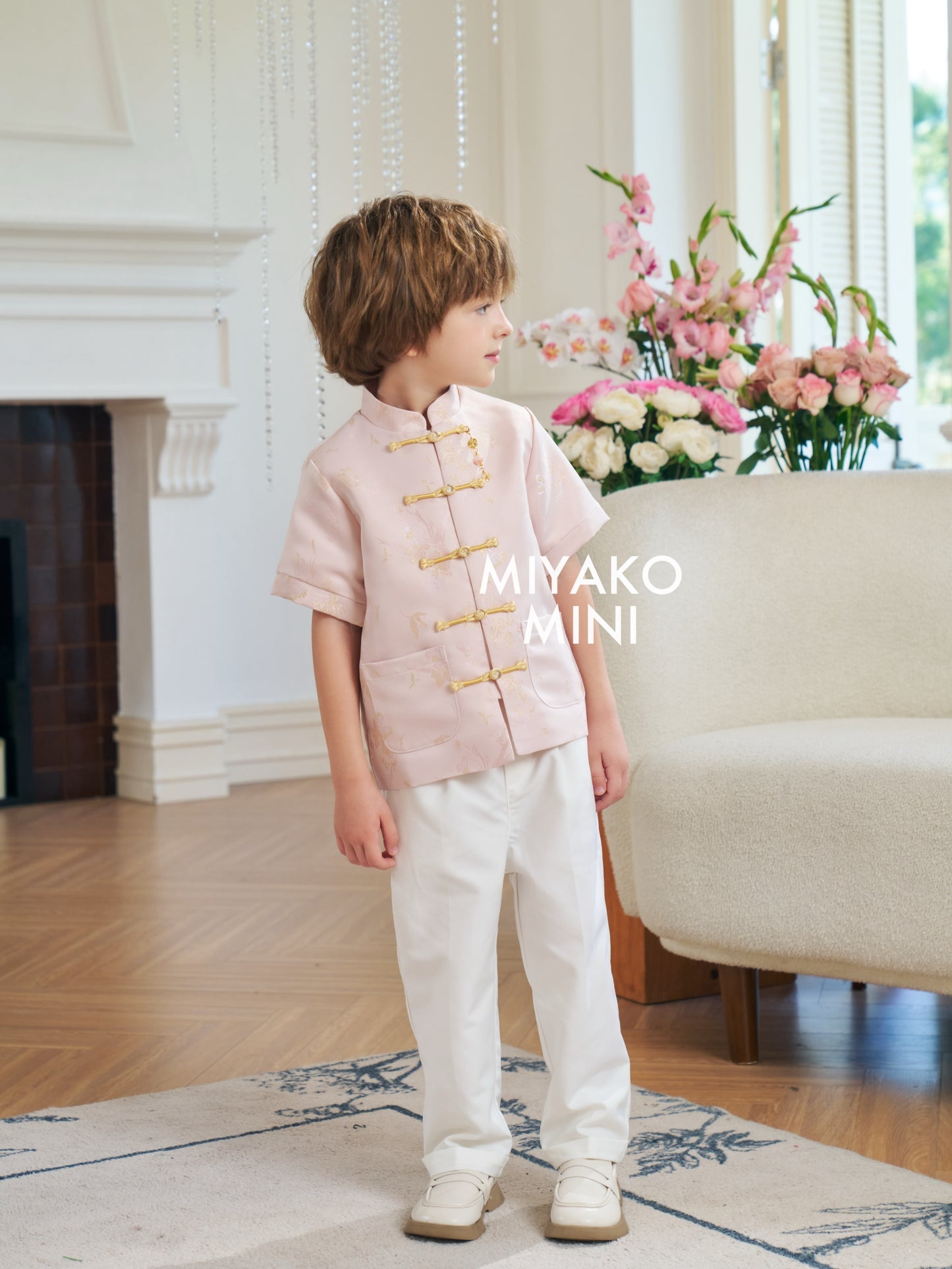 【花花世界】Fabulous Premium Boy Suit in Pink 粉色小男孩唐装