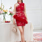 【名门望族】Noble Premium Fur Dress in Red 红色女装连身裙
