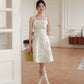 【宫廷】Gong Premium Cheongsam Women Dress in Beige 杏色绿花女连衣裙