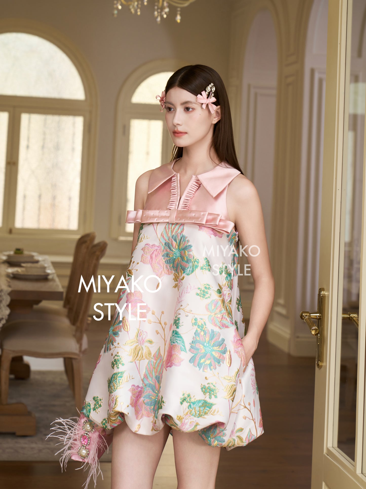 【百花齐放】Blossom Premium Detachable Sleeve Bubble Dress 女装连身裙