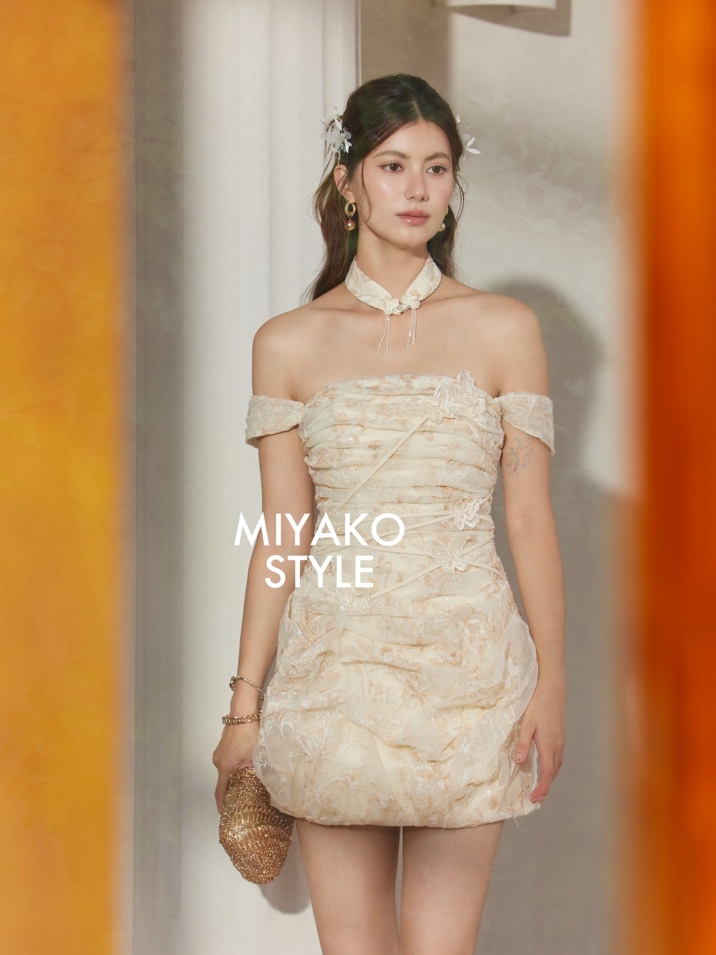 【唯一】Only One Premium Embroidered 8in1 Padded Dress 女装连身裙