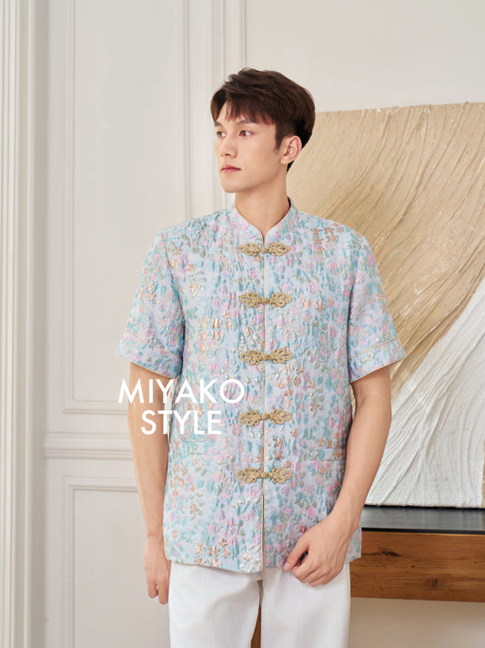 【情有独钟】Love Premium Men Suit in Tiffany Blue 蒂芙尼男唐装